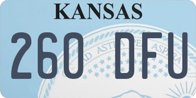 KS license plate 260DFU