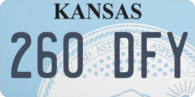 KS license plate 260DFY