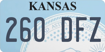 KS license plate 260DFZ