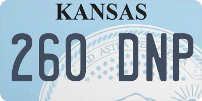 KS license plate 260DNP