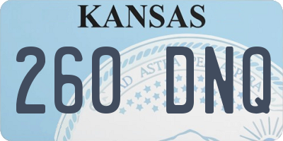 KS license plate 260DNQ