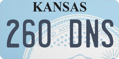 KS license plate 260DNS