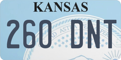 KS license plate 260DNT