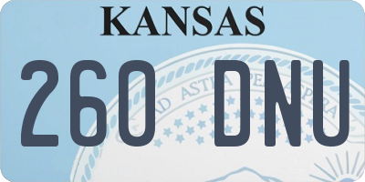 KS license plate 260DNU