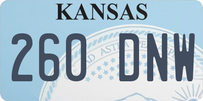 KS license plate 260DNW