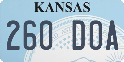 KS license plate 260DOA