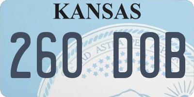 KS license plate 260DOB