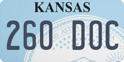 KS license plate 260DOC