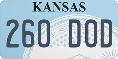 KS license plate 260DOD