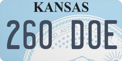 KS license plate 260DOE