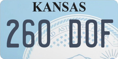 KS license plate 260DOF