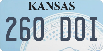 KS license plate 260DOI