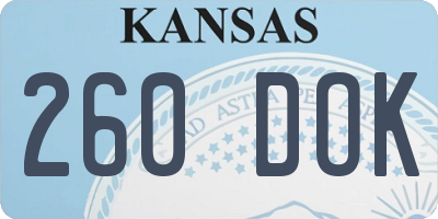 KS license plate 260DOK