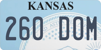 KS license plate 260DOM