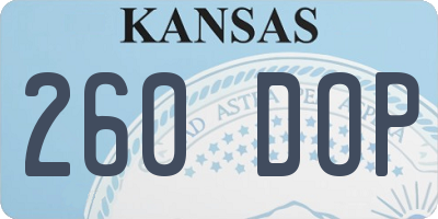 KS license plate 260DOP