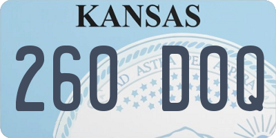KS license plate 260DOQ