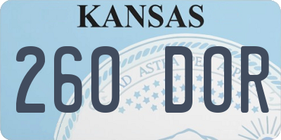 KS license plate 260DOR