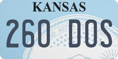 KS license plate 260DOS