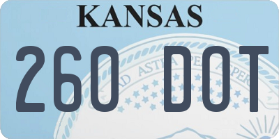 KS license plate 260DOT