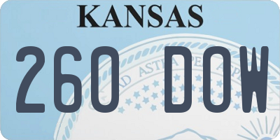 KS license plate 260DOW