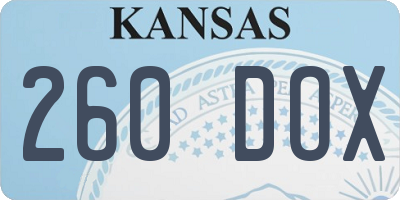 KS license plate 260DOX