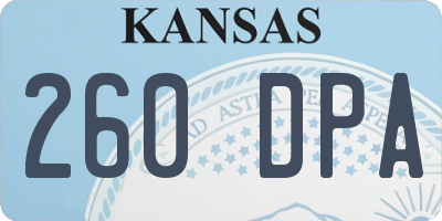 KS license plate 260DPA
