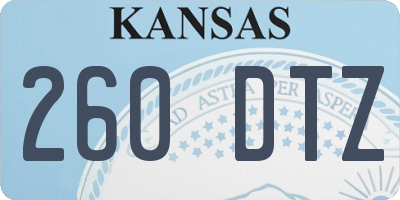 KS license plate 260DTZ