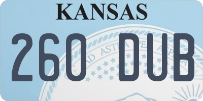 KS license plate 260DUB