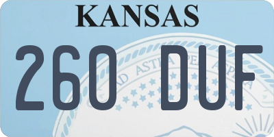KS license plate 260DUF