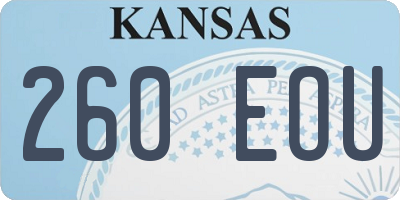 KS license plate 260EOU