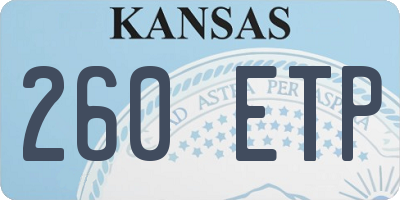 KS license plate 260ETP