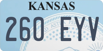 KS license plate 260EYV