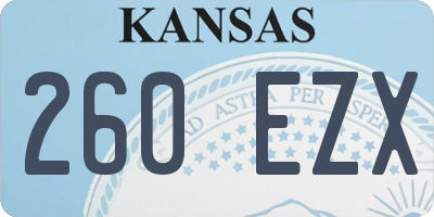 KS license plate 260EZX