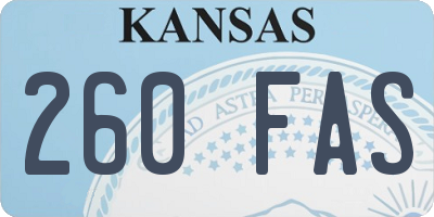 KS license plate 260FAS
