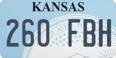 KS license plate 260FBH