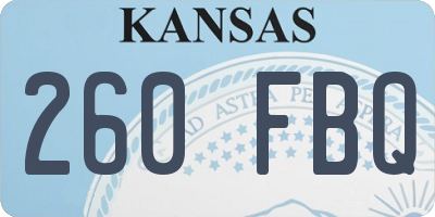 KS license plate 260FBQ