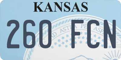 KS license plate 260FCN
