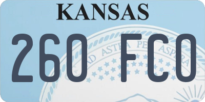 KS license plate 260FCO