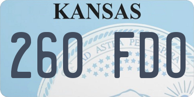 KS license plate 260FDO