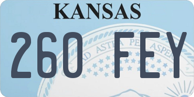 KS license plate 260FEY