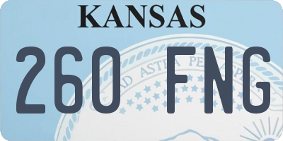 KS license plate 260FNG