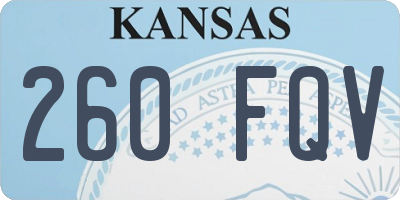 KS license plate 260FQV