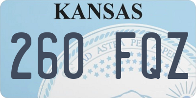 KS license plate 260FQZ