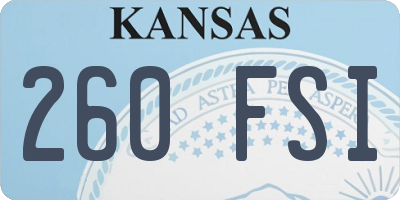 KS license plate 260FSI
