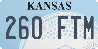 KS license plate 260FTM