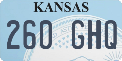 KS license plate 260GHQ