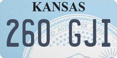 KS license plate 260GJI