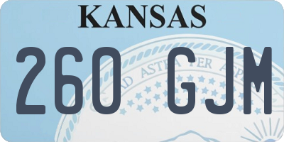 KS license plate 260GJM