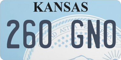 KS license plate 260GNO