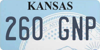 KS license plate 260GNP